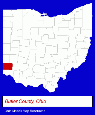 Ohio map, showing the general location of Scott's Award & Specialty Shop