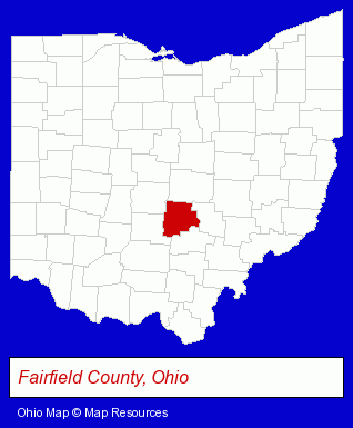 Ohio map, showing the general location of Geneva Hills Center