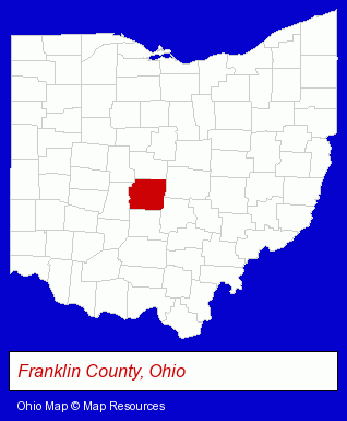 Ohio map, showing the general location of Dublin Learning Academy