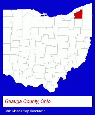 Ohio map, showing the general location of Beans