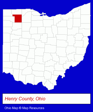 Ohio map, showing the general location of Gerald Grain Center