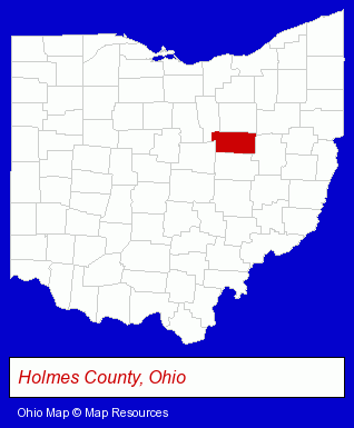 Ohio map, showing the general location of Millersburg Electric Inc