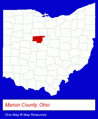 Ohio map, showing the general location of Ben F Higgins Auction Service