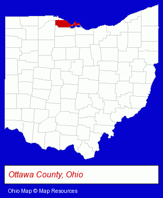 Ohio map, showing the general location of Lakecraft Corporation