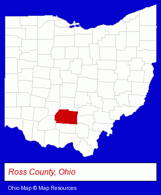 Ohio map, showing the general location of Chillicothe Animal Clinic