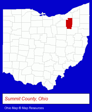 Ohio map, showing the general location of Hamlin Steel Products LLC