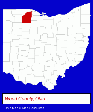 Ohio map, showing the general location of Bowling Green Area Schools