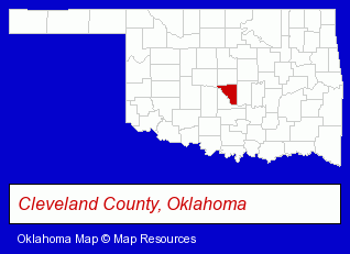 Oklahoma map, showing the general location of Sor Training Center