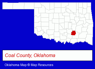 Oklahoma map, showing the general location of Shamrock Bank