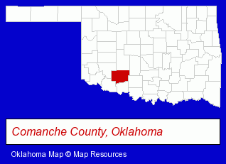 Oklahoma map, showing the general location of Netessentials Inc