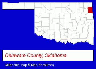 Oklahoma map, showing the general location of Grand Prosthetics