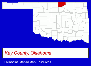 Oklahoma map, showing the general location of Evans & Associates Construction Company