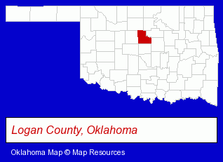 Logan County, Oklahoma locator map