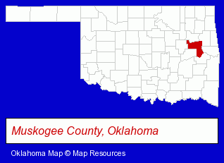 Oklahoma map, showing the general location of Texoma