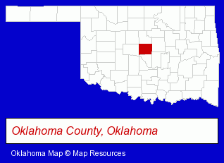 Oklahoma map, showing the general location of American Patio & Carport Co