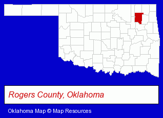 Oklahoma map, showing the general location of Muscle Car Restoration