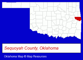 Oklahoma map, showing the general location of B & A Products Co