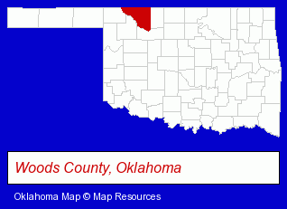 Oklahoma map, showing the general location of Floral Designs BY Susie