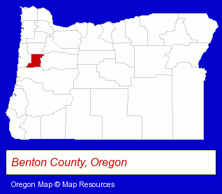 Oregon map, showing the general location of Trysting Tree Golf Course