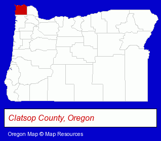 Oregon map, showing the general location of Lewis And Clark Golf RV Park