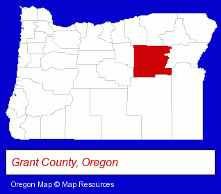 Oregon map, showing the general location of John Day Fossil Beds