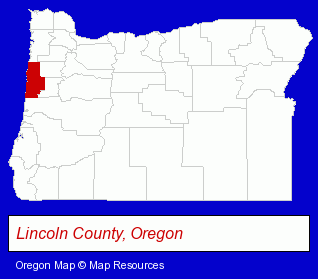 Oregon map, showing the general location of Sea Perch RV Resort