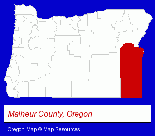 Oregon map, showing the general location of Butler & Looney