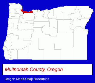 Oregon map, showing the general location of Avalon Flowers