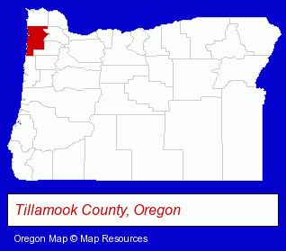 Oregon map, showing the general location of Camp Magruder