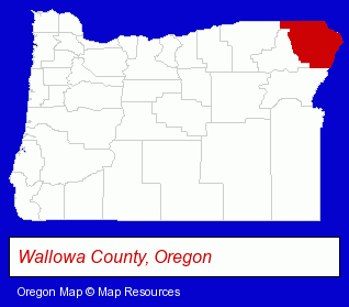 Oregon map, showing the general location of JayZee Lumber Inc