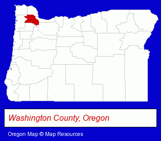 Oregon map, showing the general location of Pjrccom LLC