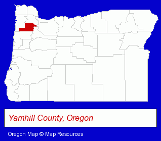 Oregon map, showing the general location of Terracalc LLC