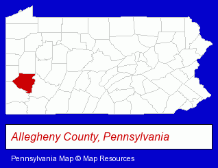 Pennsylvania map, showing the general location of Die Quip Corporation