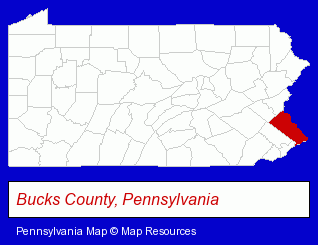 Pennsylvania map, showing the general location of Durphy Packaging Company