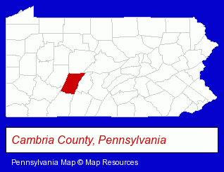 Pennsylvania map, showing the general location of Frank's Used Cars