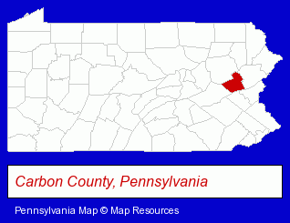 Pennsylvania map, showing the general location of Crystal Spring Tree Farm