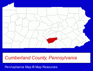 Pennsylvania map, showing the general location of Firehouse Antiques