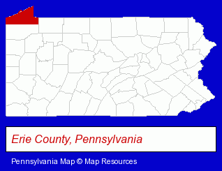 Pennsylvania map, showing the general location of YMCA