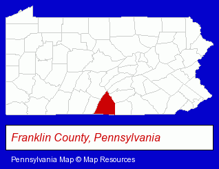 Pennsylvania map, showing the general location of Family Care Service Inc