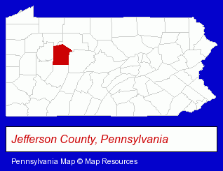 Pennsylvania map, showing the general location of Matson Lumber Company