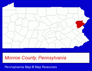 Pennsylvania map, showing the general location of Whispers in Time Antiques