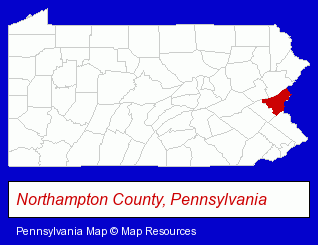 Pennsylvania map, showing the general location of KERT W Zuhlke & Associates Inc