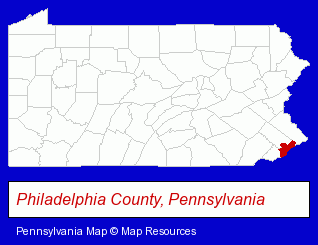 Pennsylvania map, showing the general location of Manayunk Chiropractic & Wllnss - Dennis Trach DC