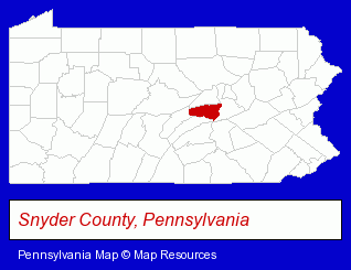 Pennsylvania map, showing the general location of B J E Reality