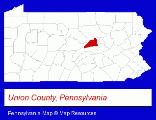 Pennsylvania map, showing the general location of Hoover Tractor Inc