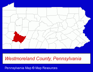 Pennsylvania map, showing the general location of Westmoreland Heating & Cooling