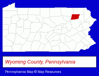 Pennsylvania map, showing the general location of S Mc Clain Stone Company