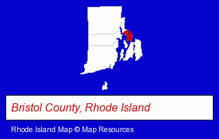 Rhode Island map, showing the general location of Bristol Harbor Group Inc