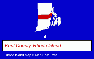 Rhode Island map, showing the general location of Sowa Chiropractic Associates