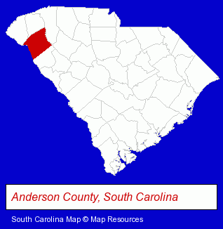 South Carolina map, showing the general location of Upstate Federal Credit Union